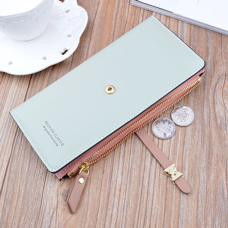 Women's Long Zipper Hasp Fashion Thin Soft Ladies Wallets