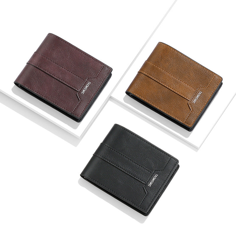 Men's Fashion Business Trends Double-sided Short Stitching Men's Wallets