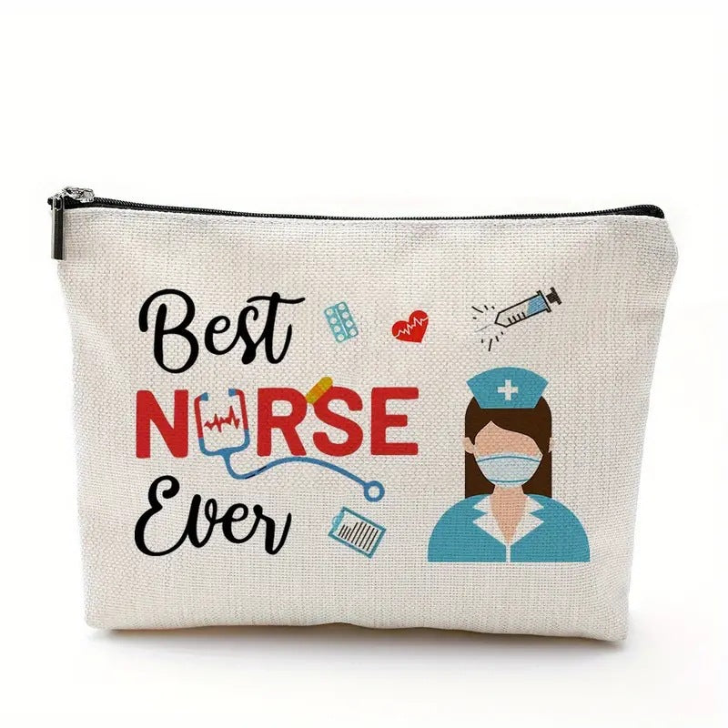 Gift Cotton Linen Nurse Cartoon Letter Cosmetic Bags