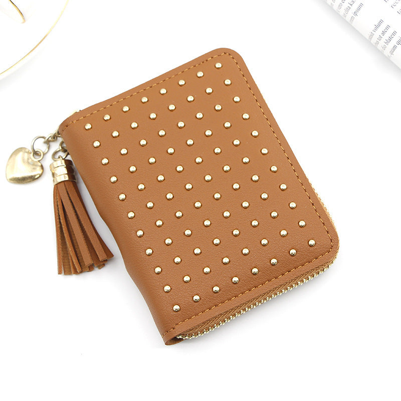 Women's Fashion Short Korean Style Tassel Zipper Ladies Wallets