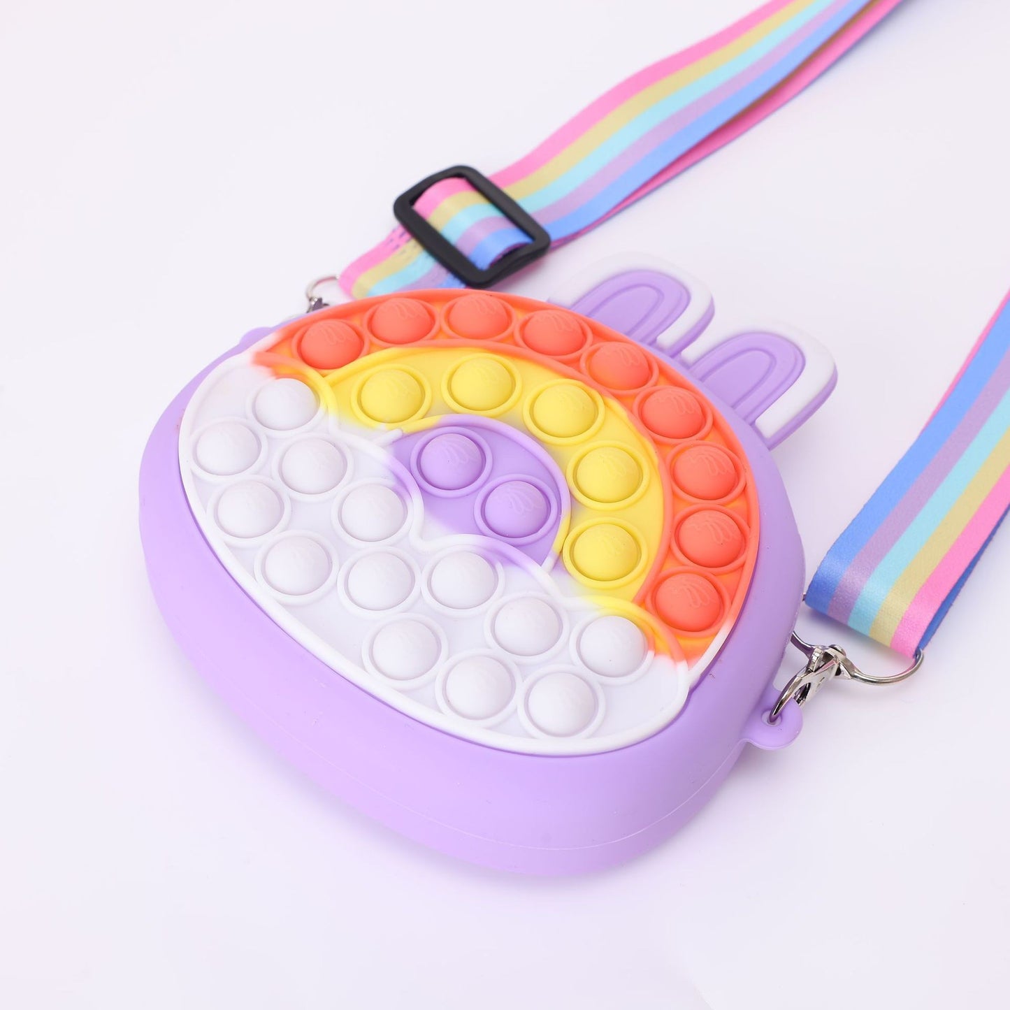 Porte-monnaie en Silicone pour enfants, lumières de dessin animé arc-en-ciel, lapin porte-bonheur