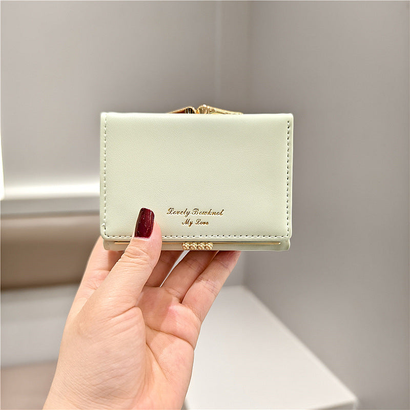 Women's Solid Color Short Small Clip Simple Ladies Wallets