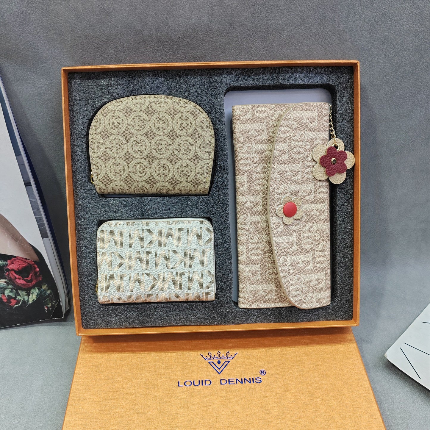 Versatile Innovative Three-piece Gift Box Sets Ladies Wallets