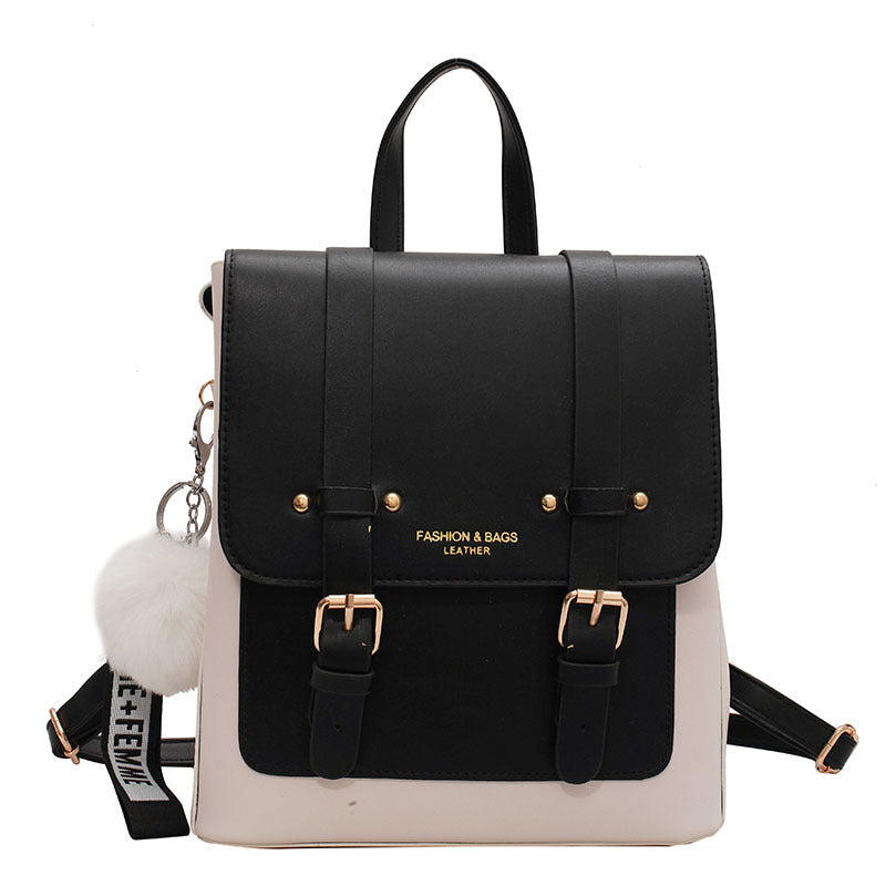 Women's Fashion Retro Contrast Color Korean College Backpacks