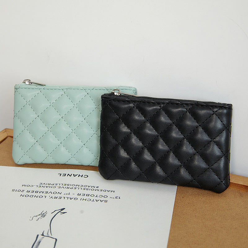 Women's Innovative Rhombus Short Soft Leather Coin Purses