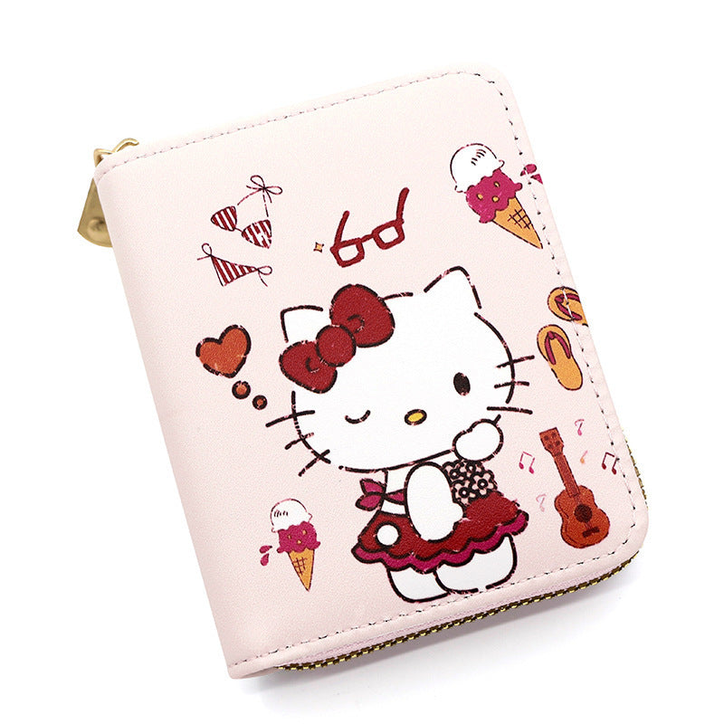 Women's Spring Fresh Sweet Cartoon Animation Leather Ladies Wallets