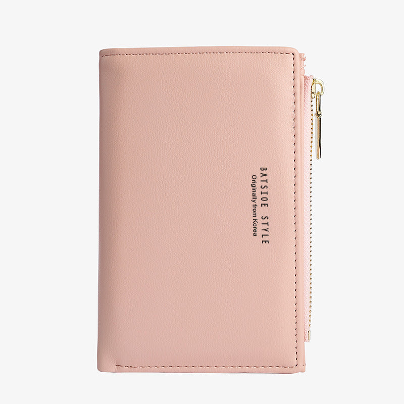 Women's Small European Korean Simple Side Zipper Ladies Wallets