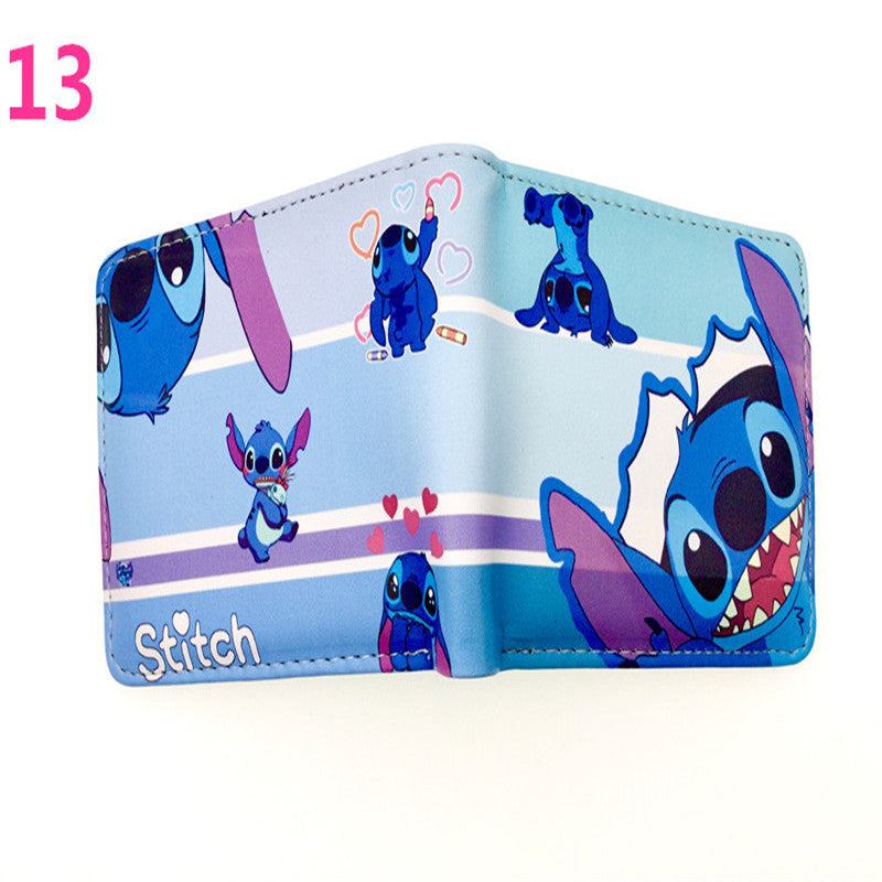 Cute Cartoon Stitch Short Anime Blue Long Coin Purses