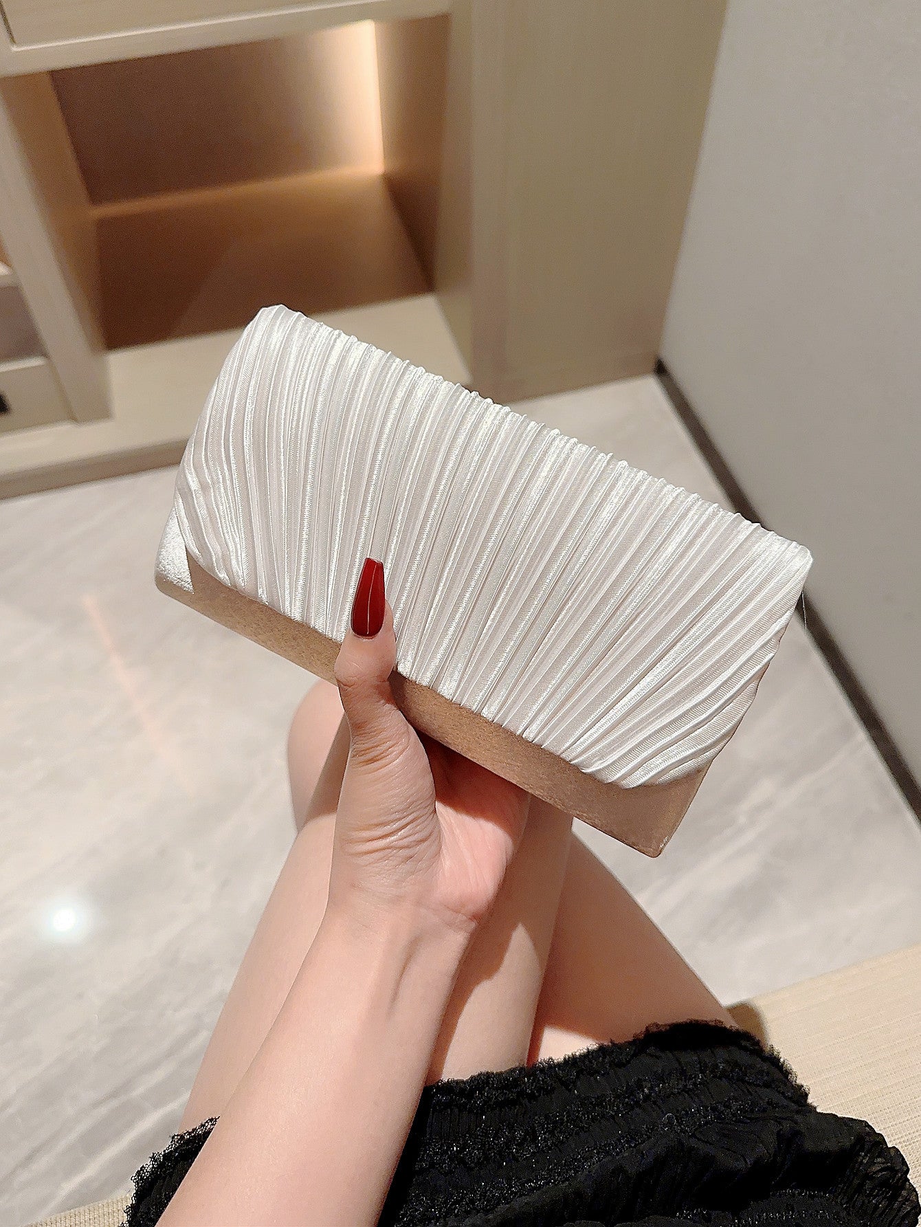 Women's Princess Fashion Pleated Simple Dinner Party Evening Bags