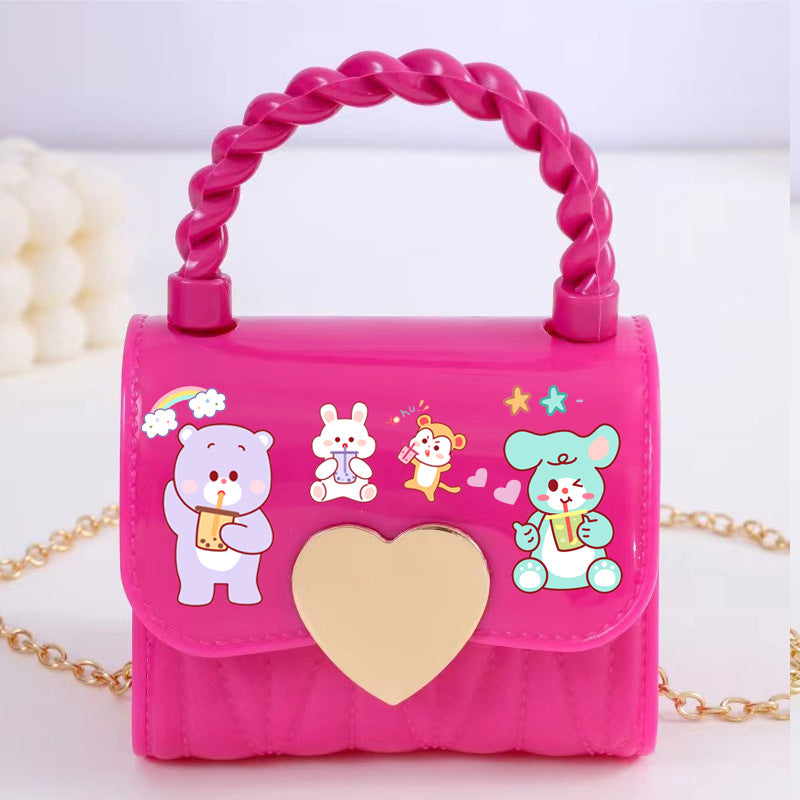 Children's Cartoon Bear Fashion Jelly Cute Little Children's Shoulder Bags