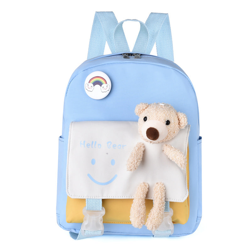 Children's Bear Doll Smiley Face Primary Simple Large Children's Backpacks