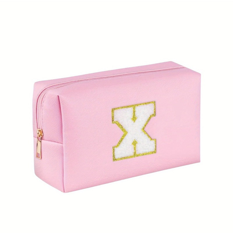 Single Lettered Make-up Embroidery Waterproof Storage Cosmetic Bags