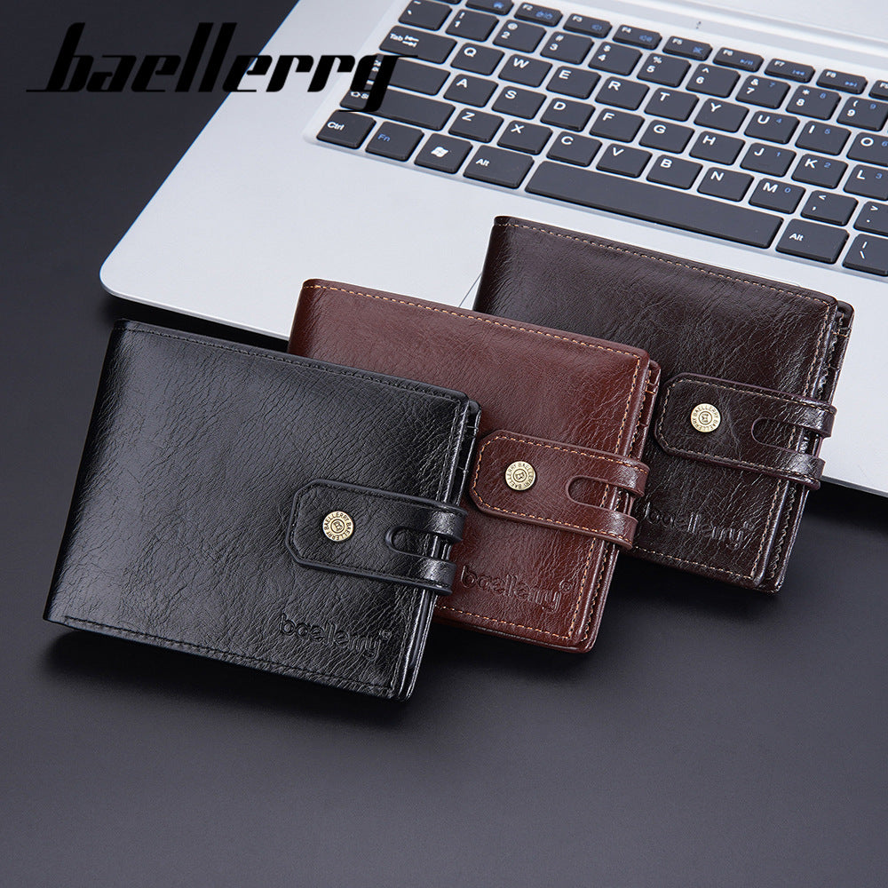 Men's Retro Short Multiple Slots Zipper Men's Wallets