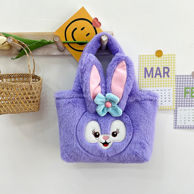 Children's Cute Cartoon Furry Portable Large Capacity Bags