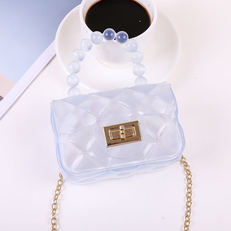 Women's Fashion Pearl Chain Portable Mini Jelly Children's Coin Purse