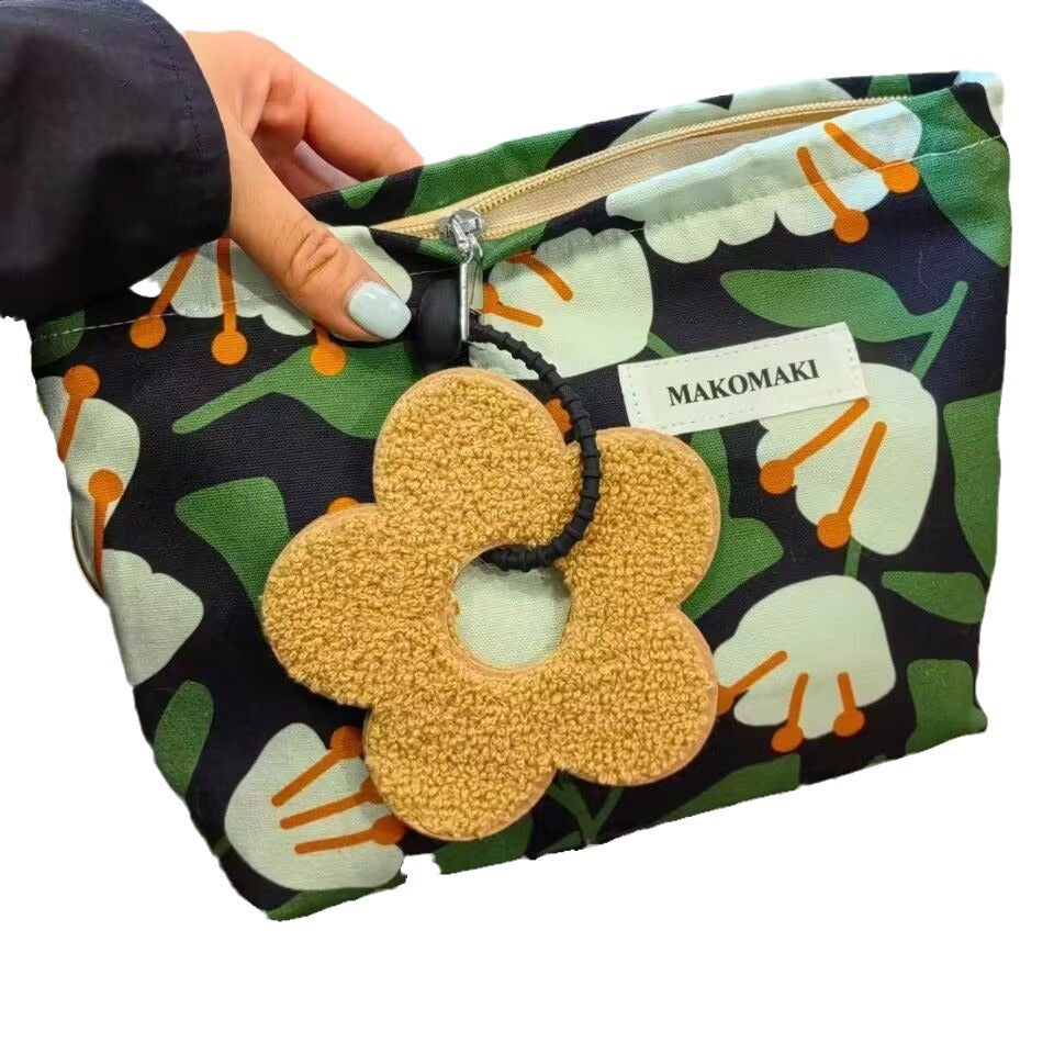 Canvas Zipper Portable Large Capacity Wash Cosmetic Bags