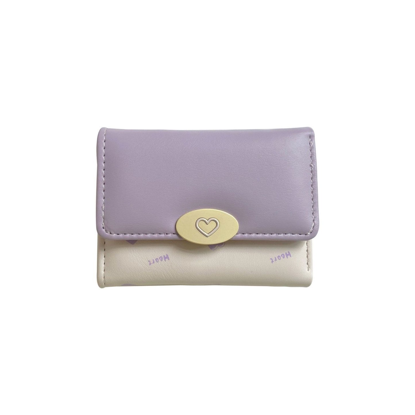 Fresh Contrast Color Love Female Short Ladies Wallets