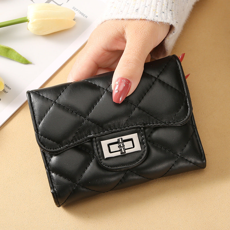 Women's Style Rhombus Short Clutch Korean Versatile Ladies Wallets