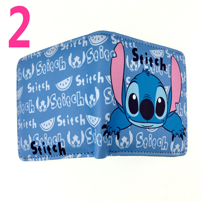 Cute Cartoon Stitch Short Anime Blue Long Coin Purses