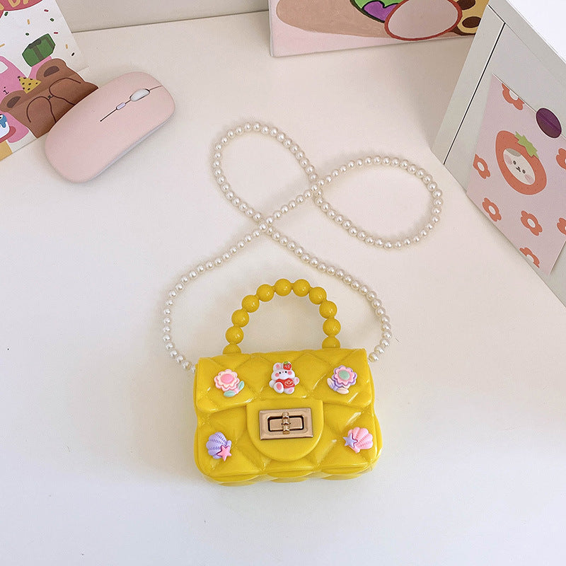 Children's Cute Little Gel Cartoon Mini Pearl Children's Shoulder Bags