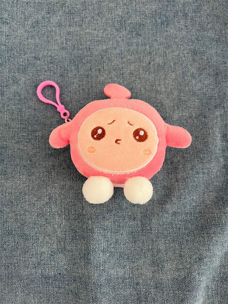 Porte-monnaie rond en peluche avec pendentif en forme d'œuf mignon