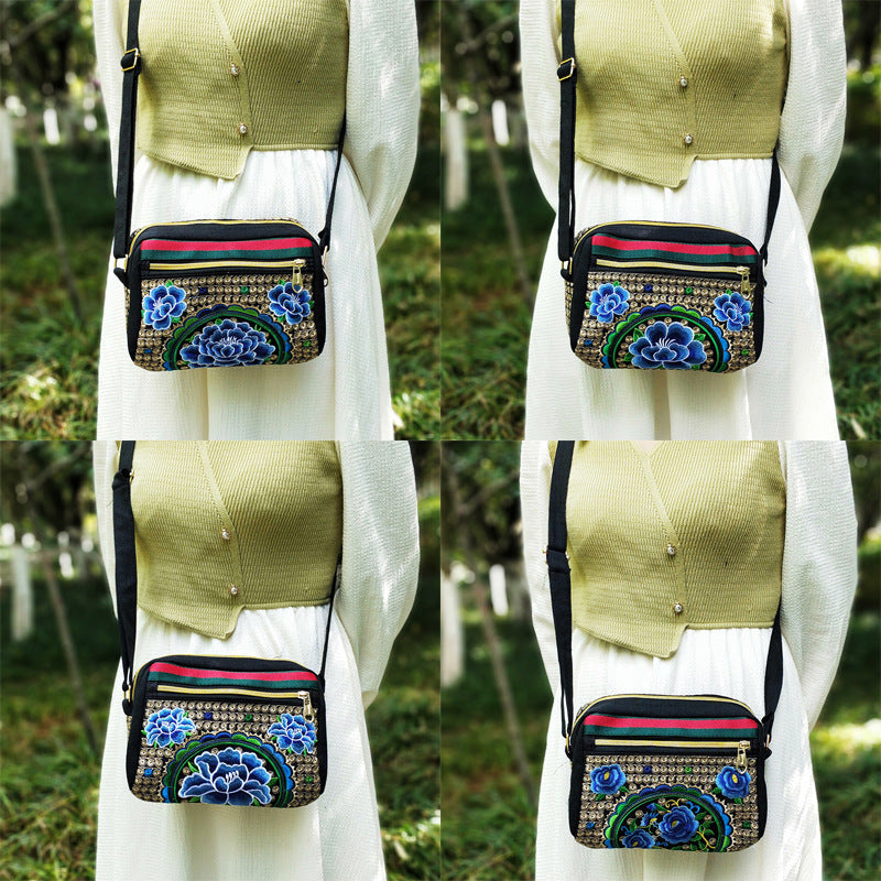 Women's Yunnan National Style Embroidered Canvas Versatile Crossbody Bags