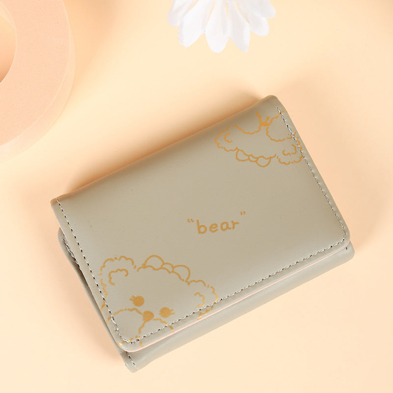 Women's Korean Style Three Fold Short Fashion Ladies Wallets