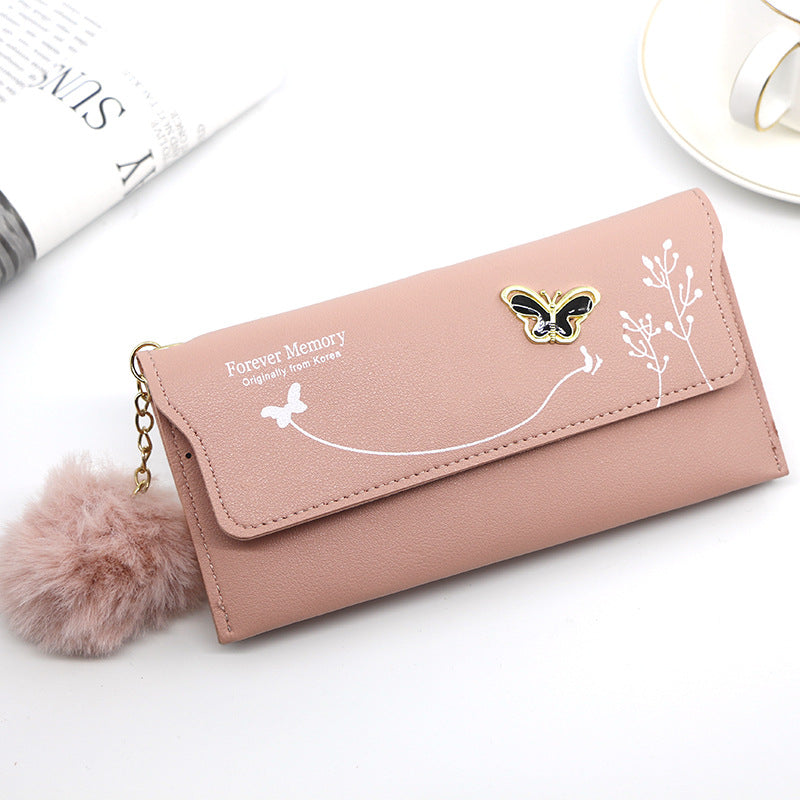 Women's Long Bow Solid Color Clutch Ladies Wallets