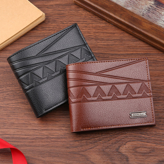 Men's Green Fashion Embossing Horizontal Soft Leather Men's Wallets