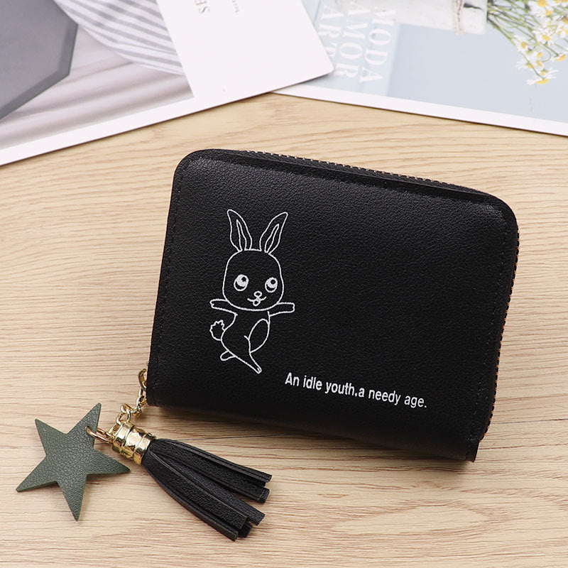 Women's Color Cute Style Zipper Korean Simple Purses