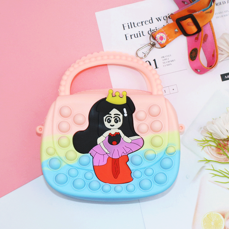 Killer Pioneer Cartoon Color Silicone Portable Double-sided Children's Coin Purse