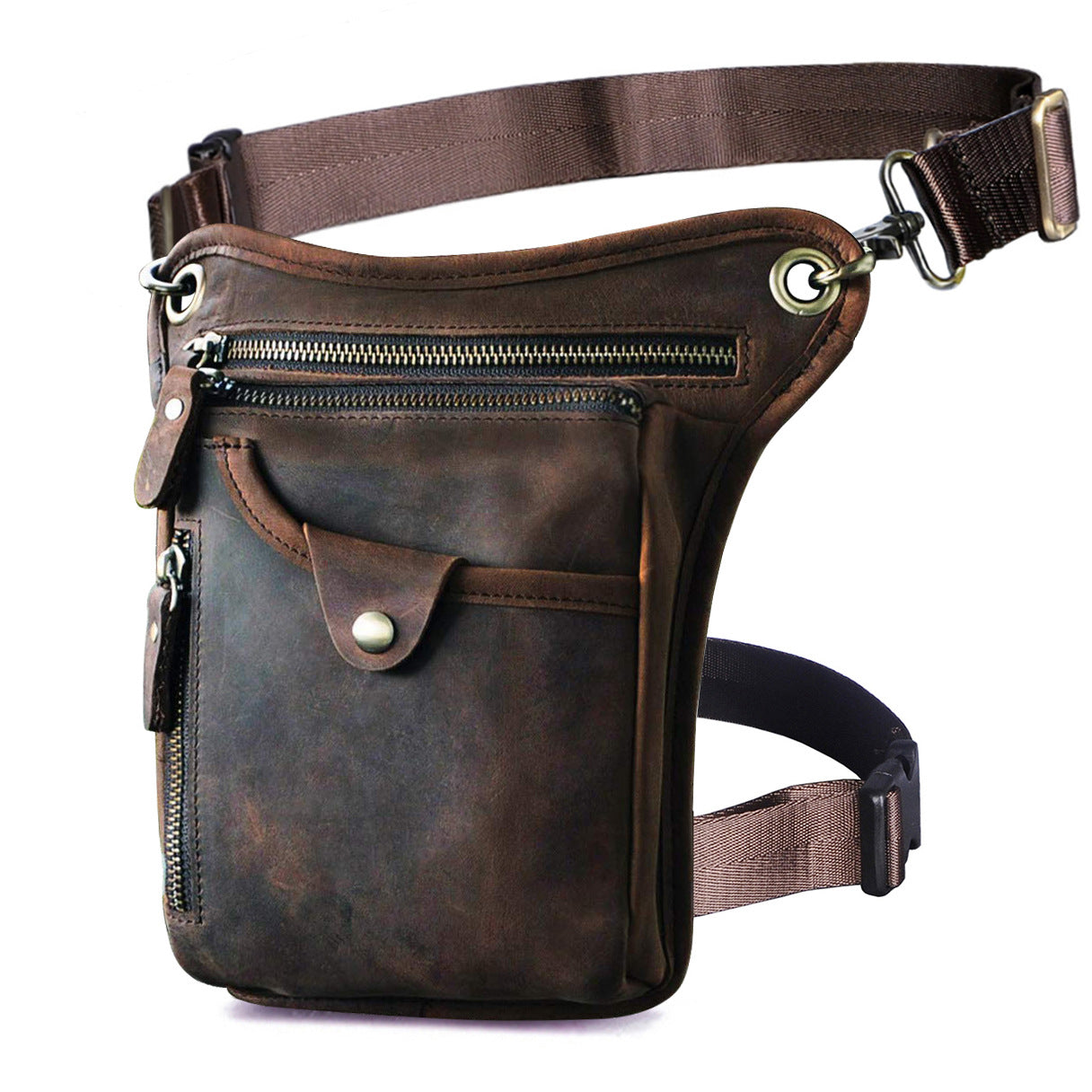 Men's Oil Waxed Leather Cowhide Retro Trendy Bags