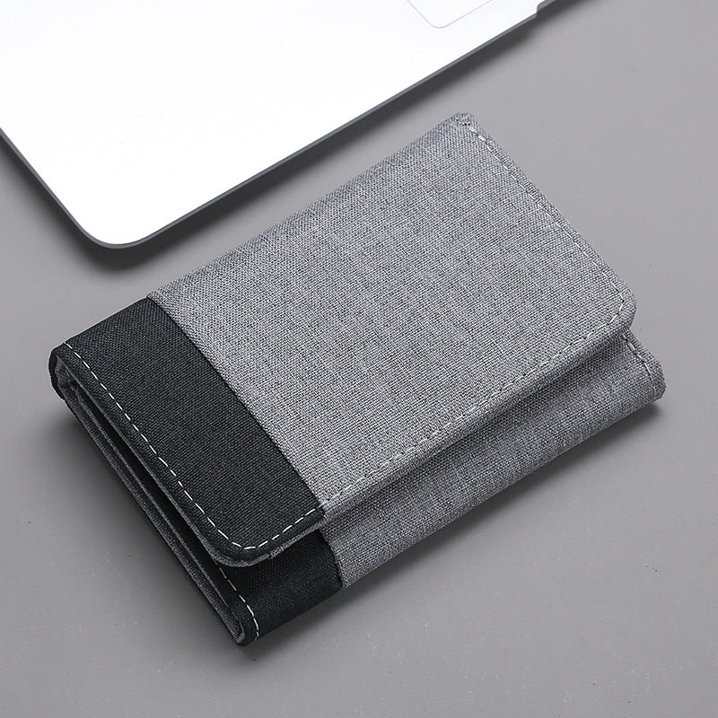 Men's Canvas Short Small Simple Contrast Color Men's Wallets