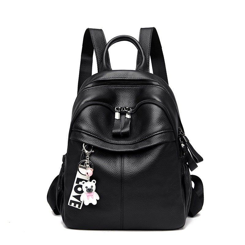 Women's Leather Spring Fashion Large Capacity First Layer Backpacks