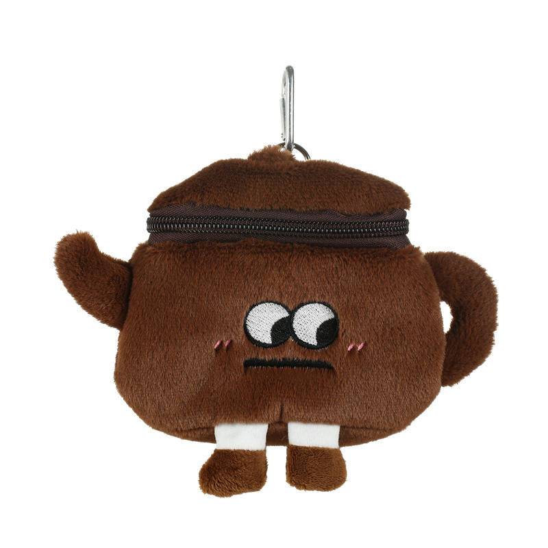 Série de tasses de théière, porte-monnaie de rangement créatif en peluche avec Expression drôle