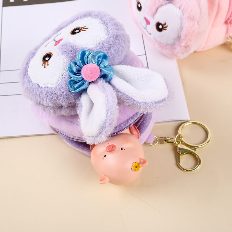 Three-dimensional Cartoon Doll Plush Chain Car Purses