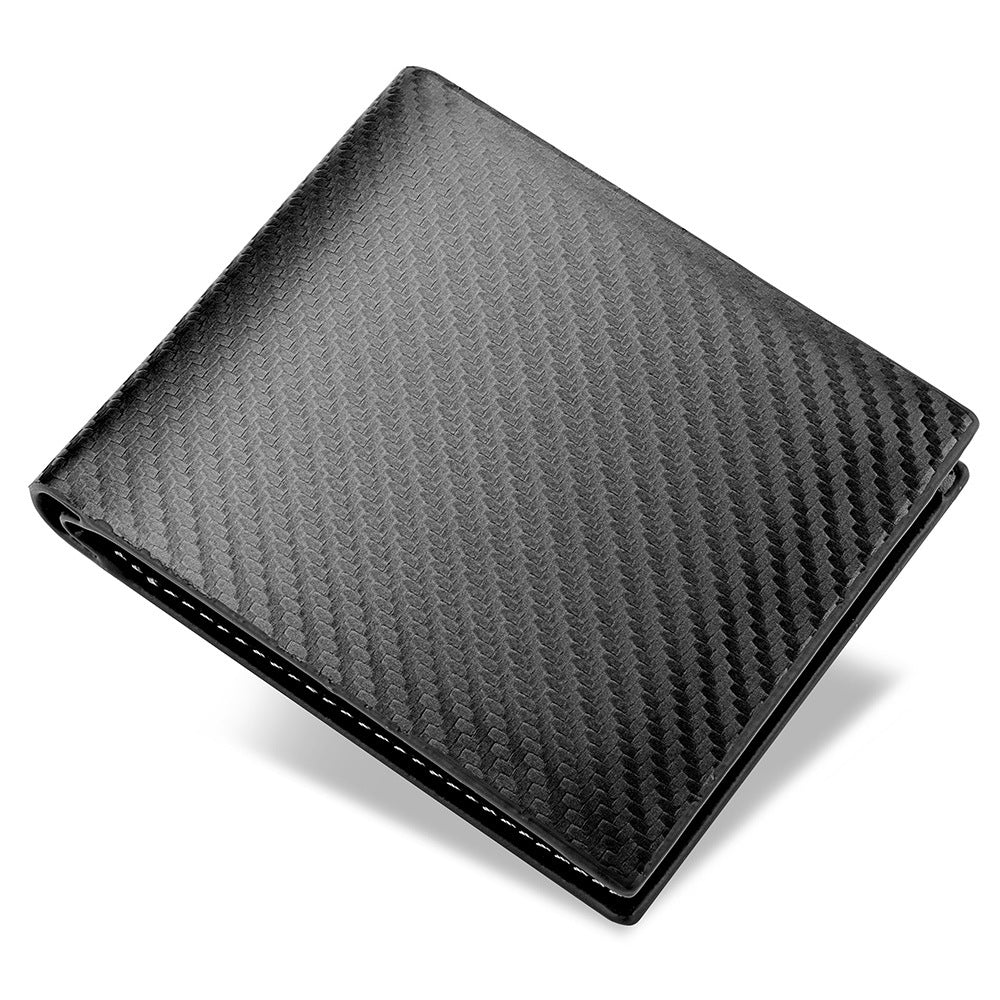 Men's New Carbon Fiber Zipper Horizontal Men's Wallets