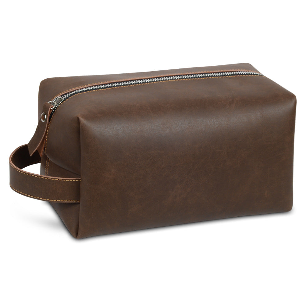 Leather Vintage Wash Large Capacity High-grade Cosmetic Bags