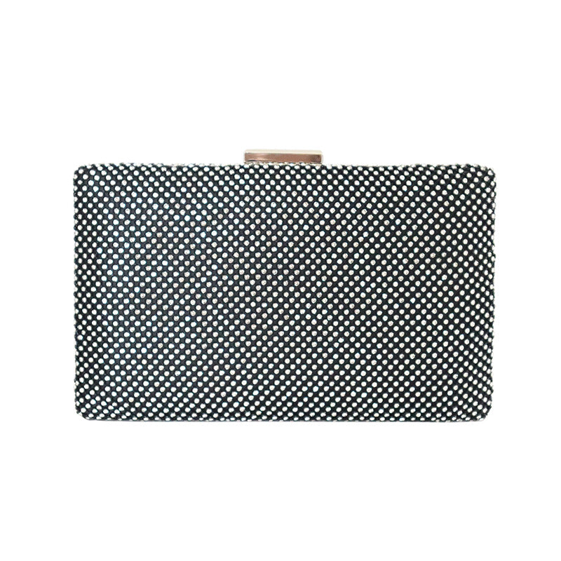 Women's Mesh Drill Dinner Rhinestone Hand Holding Evening Bags