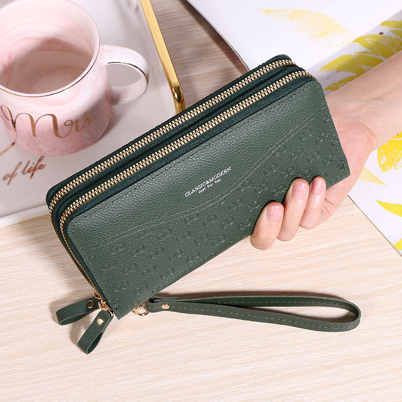 Long Double Layer Zipper Large Capacity Korean Ladies Wallets