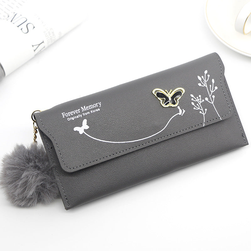 Women's Long Bow Solid Color Clutch Ladies Wallets