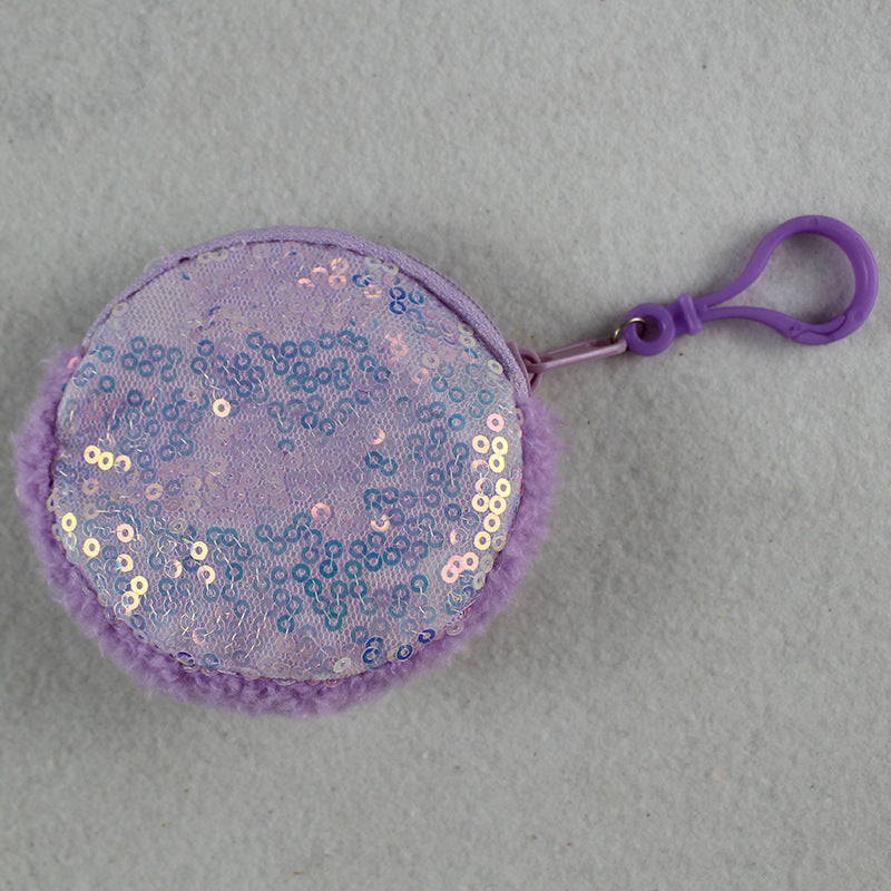 Light Board Sequined Laser Earphone Portable Round Coin Purses