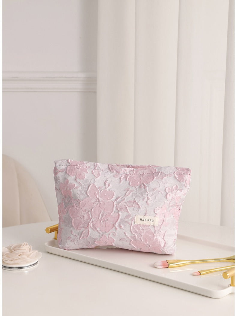 Sweet Potato Flower Yarn-dyed Portable Clutch Cosmetic Bags