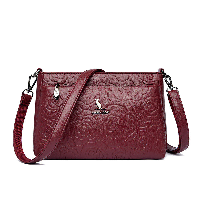 Female Kangaroo Simple Embossed Mom Large Crossbody Bags