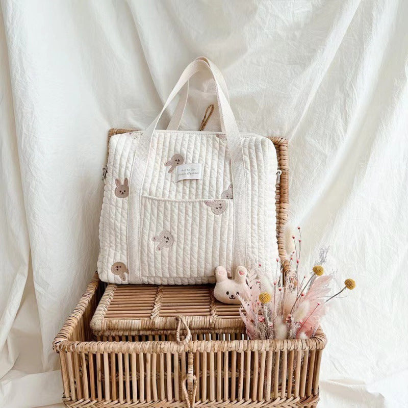 Sacs de sacoche de poussette de maman de coton de broderie de tirette