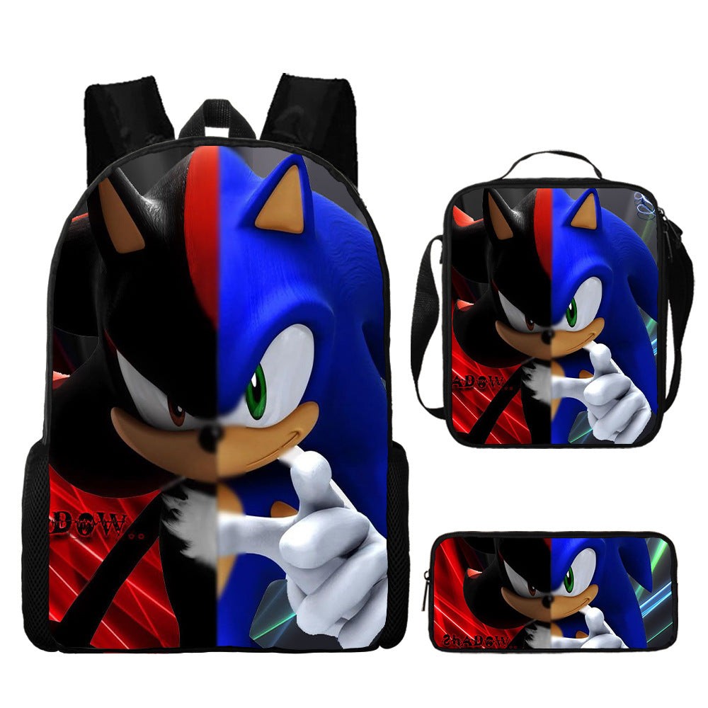 Sonic Primary Three-piece Set Cartoon Animation Bags