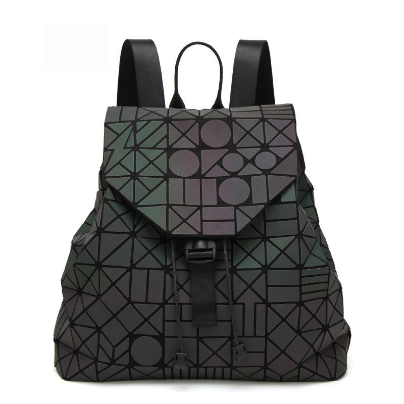 Women's Geometric Night Song Colorful Rhombus Trendy Backpacks