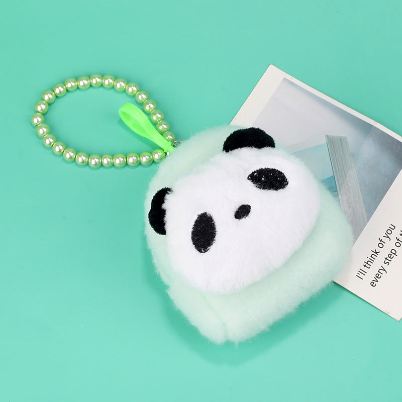 Cartoon Plush Panda Mini Storage Bead Necklace Coin Purses