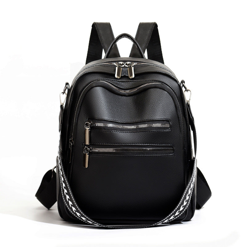 Women's Soft Leather Street Fashion Trend Backpacks