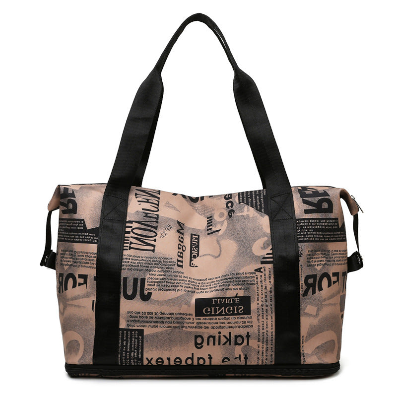 Fashion Trend Retro Alphabet Folding Scalable Travel Bags